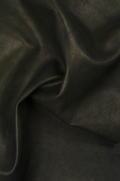 Pellame VINTAGE verde, pelle concia vegetale effetto stropicciato, capra sportiva con chiaro scuri 0.7 - 0.9 mm