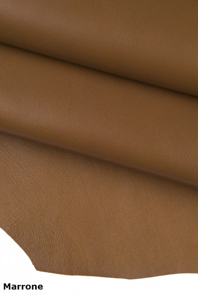 Cream beige brown SMOOTH leather skin, solid color nappa lambskin, flat soft sheepskin 0.8 - 1.0 mm