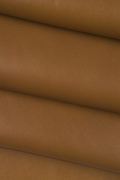 Cream beige brown SMOOTH leather skin, solid color nappa lambskin, flat soft sheepskin 0.8 - 1.0 mm