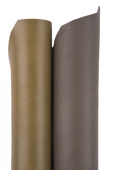 Pelle di NAPPA verde militare girigio, pellame di agnello tinta unita, pelle liscia morbida 0.8 - 1.0 mm