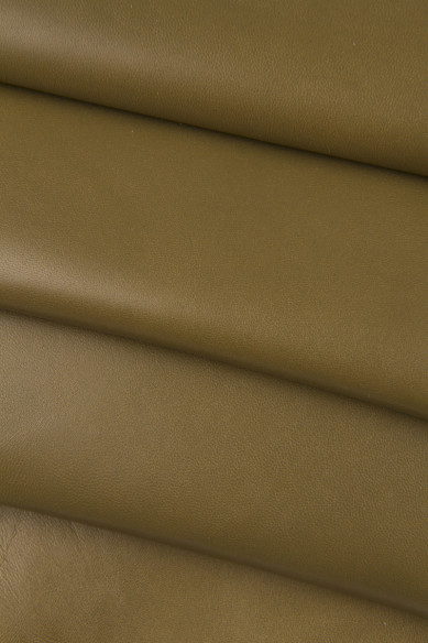 Pelle di NAPPA verde militare girigio, pellame di agnello tinta unita, pelle liscia morbida 0.8 - 1.0 mm