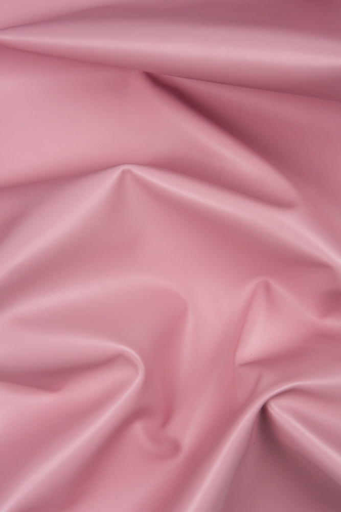 Pink SMOOTH leather hide, semi glossy...