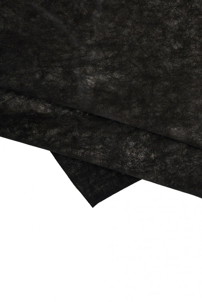 Black SUEDE calfskin with steelmetal...