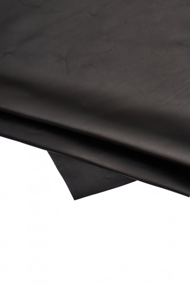 SET of 3 black steelmetal leather hides, assortment of 2 hair on leather hides and 1 smooth calfskin