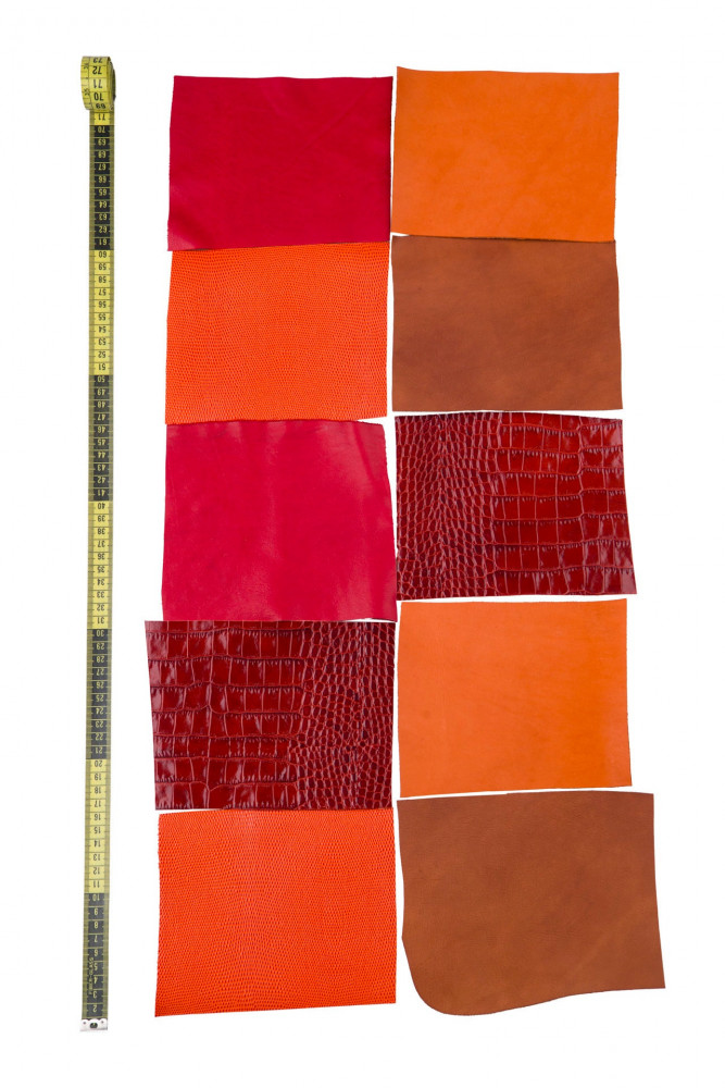 10 Ritagli di pellami unici...