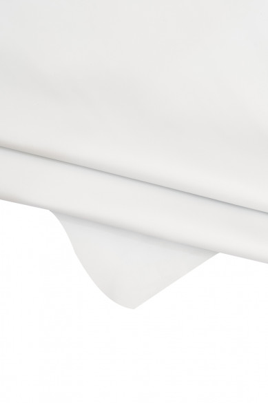 Pellame BIANCO MORBIDO, vitello liscio semi lucido, pelle pieno fiore 1.0 - 1.1 mm per artigiani