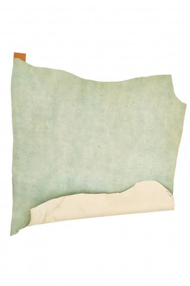 Tye dye SUEDE leather skin, pastel green shaded goatskin, sporty soft hide 1.0 - 1.2 mm