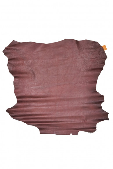BURGUNDY glossy leather skin, wrinkled goatskin, sporty soft hide, 0.8 - 1.0 mm