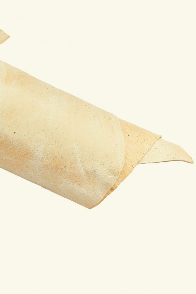 Beige cream leather skin with gold GLITTER, pull up wrinkled sheepskin, semi glossy soft skin 0.7 - 0.9 mm