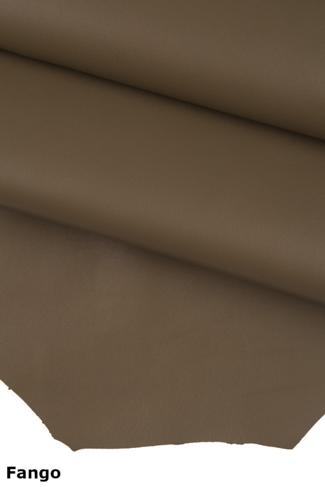 Brown mud taupe SMOOTH leather skin,...
