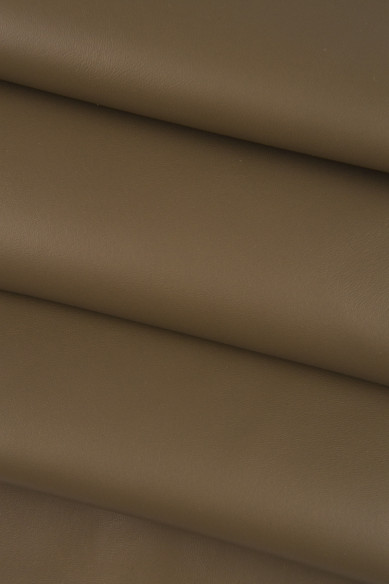 Pelle LISCIA marrone fango taupe, nappa su agnello morbida, pellame tinta unita liscio 0.8 - 1.0 mm