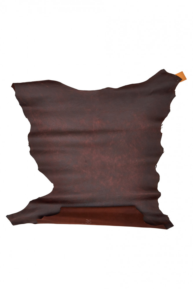 BROWN pull up leather skin, semi...