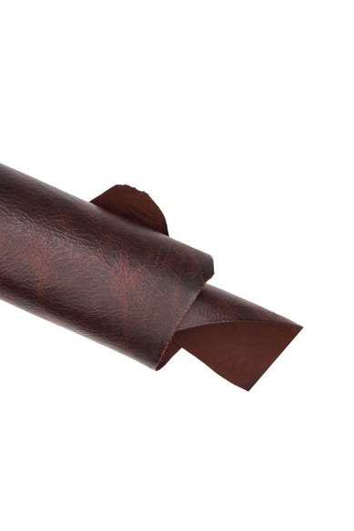 BROWN pull up leather skin, semi glossy wrinkled goatskin, sporty vintage soft hide, 0.7 - 0.9 mm