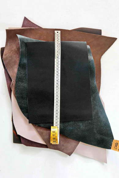 Leather pieces cow hide VERY THICK solid colors random assortment calf remnants thickness 1.5-2.5mm(4-6oz)  1 kg(2 lbs)