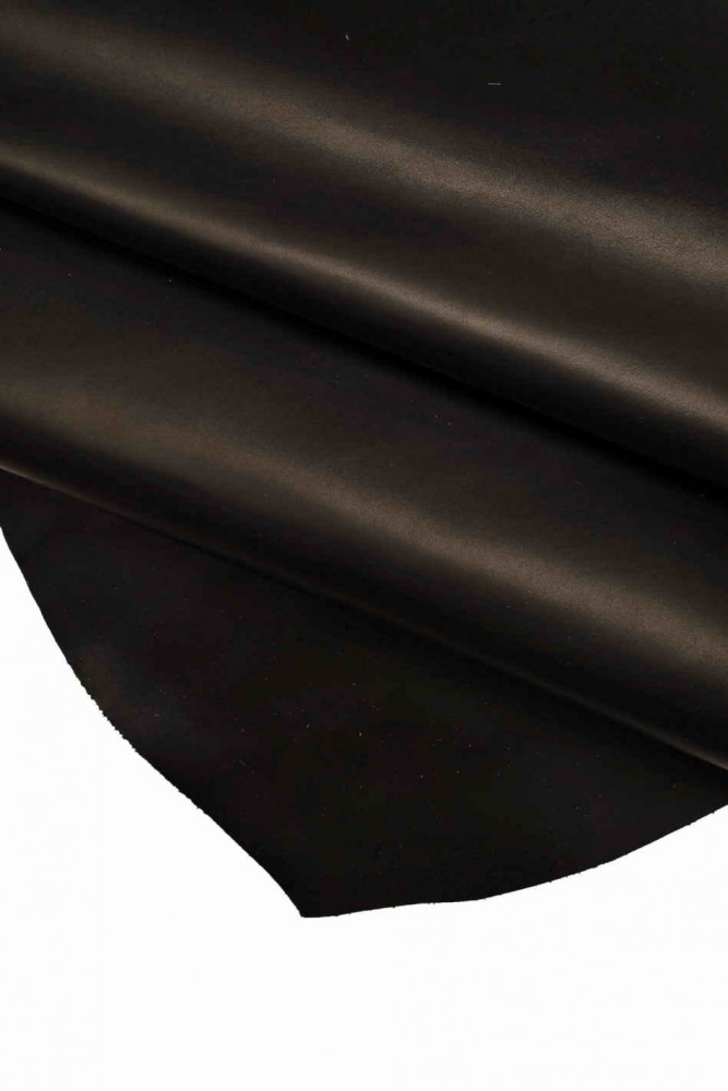 BLACK smooth THICK leather hide,...