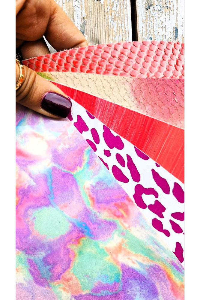 5 Ritagli di pellami unici...