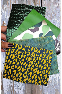 5 Ritagli di pellami unici...