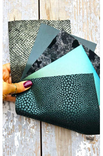 5 Selected leather scraps,...