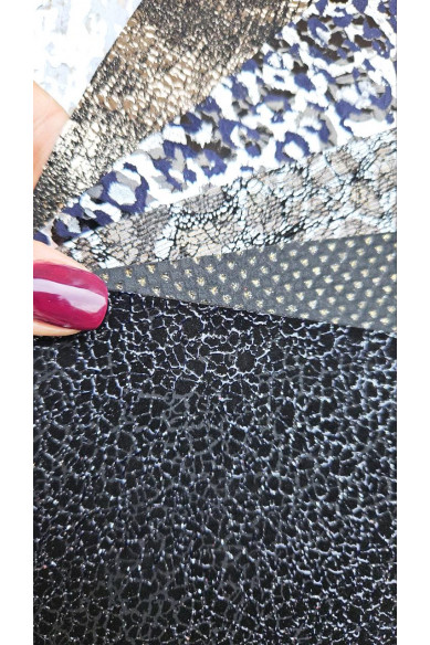 5 Selected leather scraps, printed and metalic printed, leopard textured, mix selection leather remnants as per pictures
