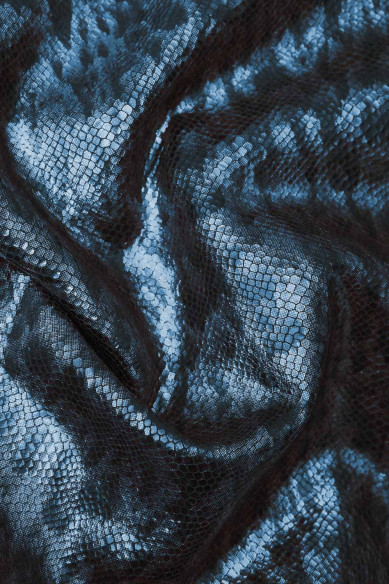 Metallic REPTILE textured leather skin, snake printed goatskin, bright soft skin