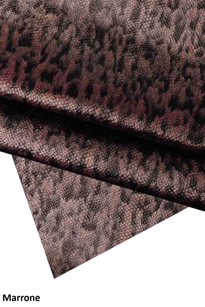 Metallic REPTILE textured leather...