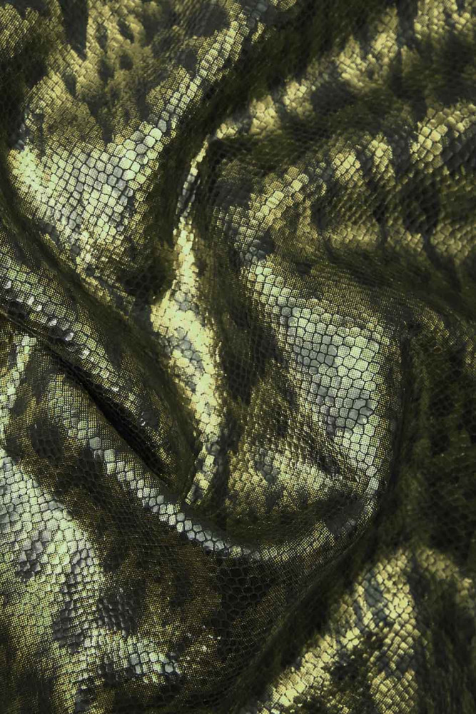 Metallic REPTILE textured leather...
