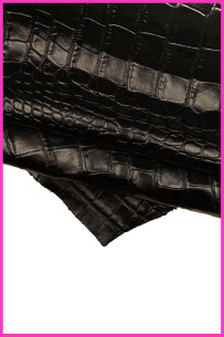 BLACK CROCODILE embossed...