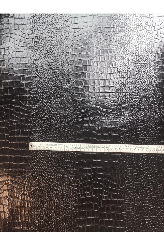 Pellame stampato COCCODRILLO NERO,...