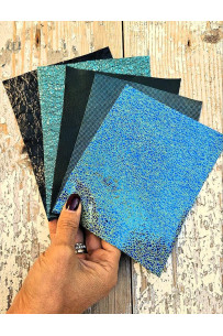 5 Ritagli di pellami unici...