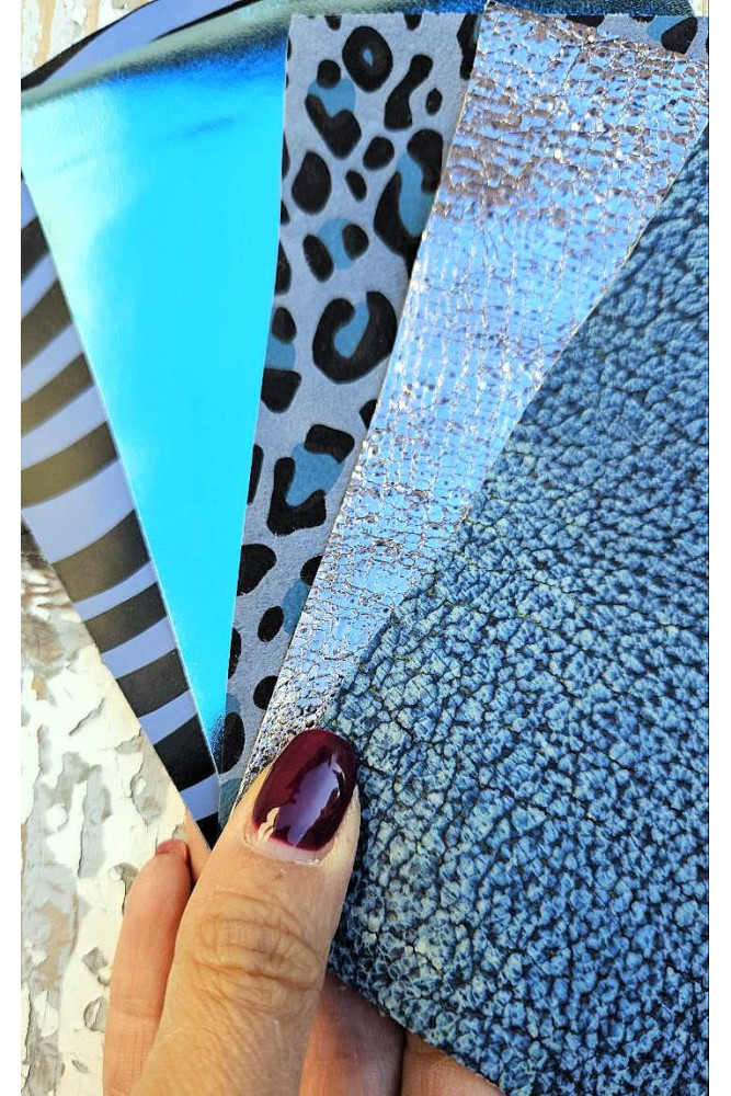 5 Ritagli di pellami unici...