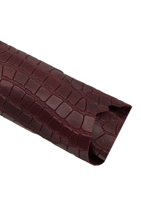 Burgundy CROCODILE embossed...
