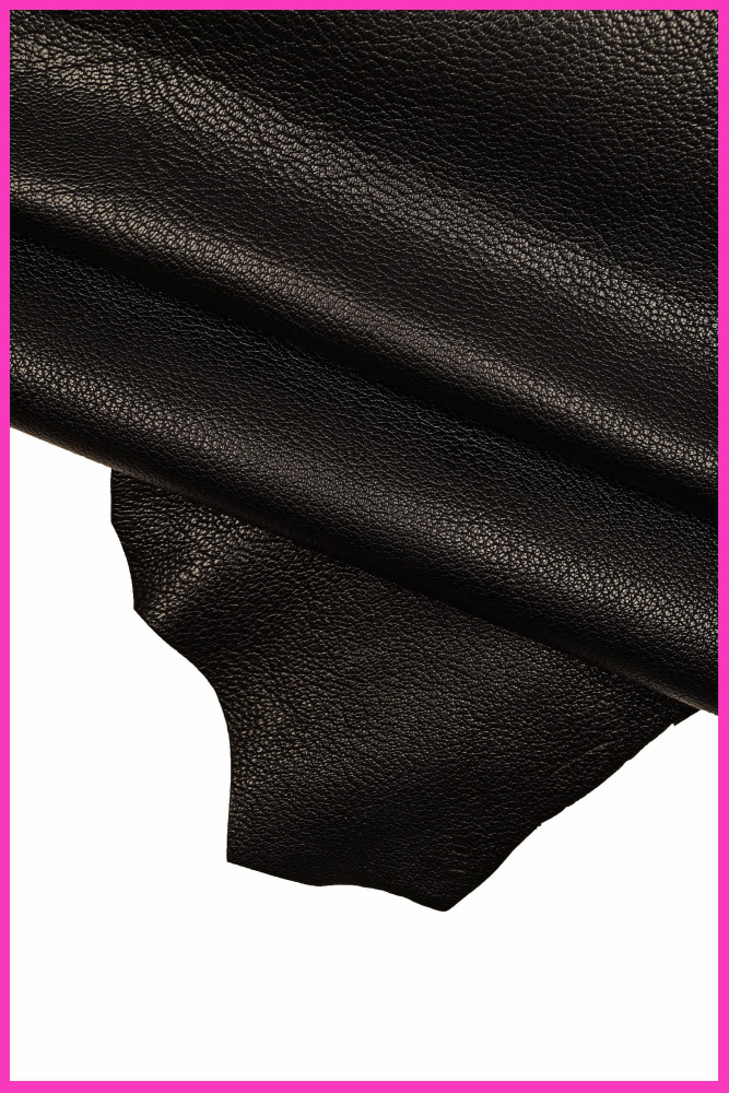 PELLE NERA grana dollaro, capra...