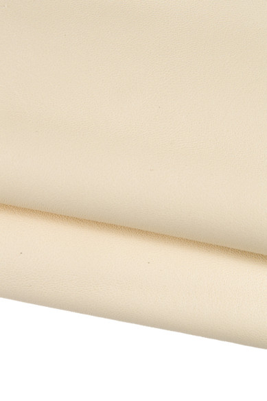 PELLE MORBIDA panna, nappa di agnello con grana super fina, pellame 1.1 -1.3 mm