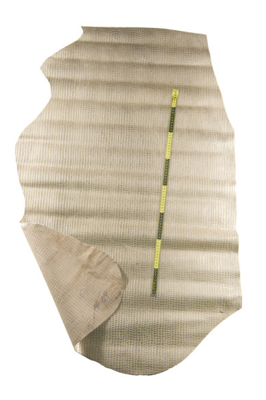 LIGHT GOLD crocodile embossed cowhide, metallic glazed leather hide, croc printed soft calfskin