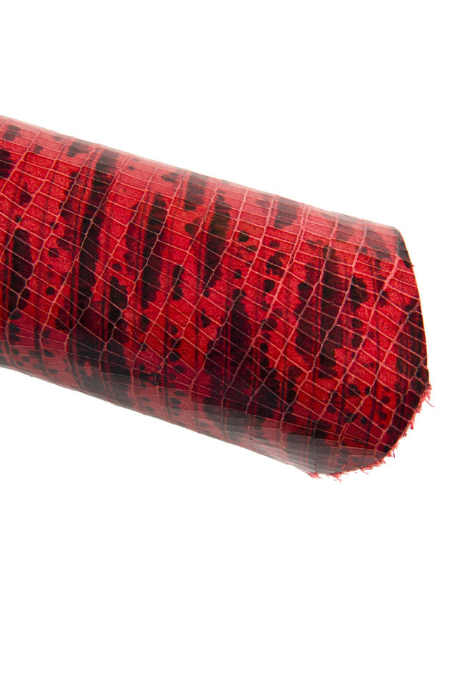 Pelle COCCODRILLO ROSSO nero, vitello...