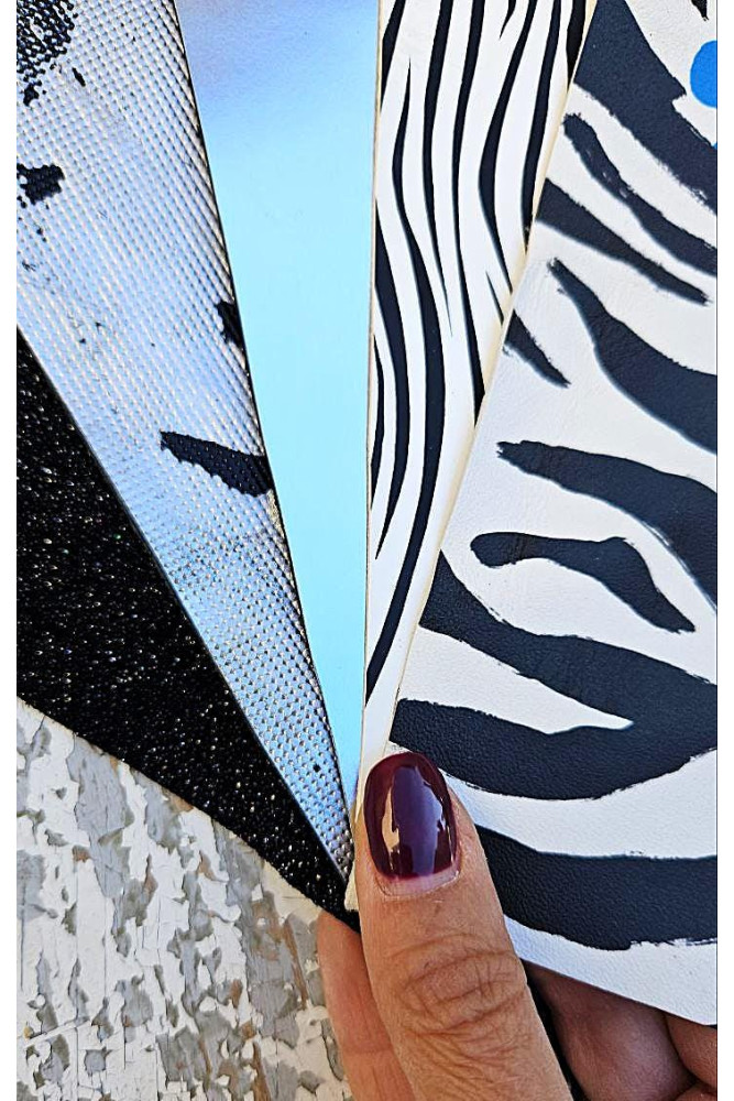 5 Ritagli di pellami unici...