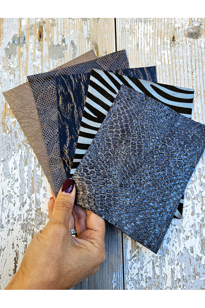 5 Selected leather scraps, BROWN and...