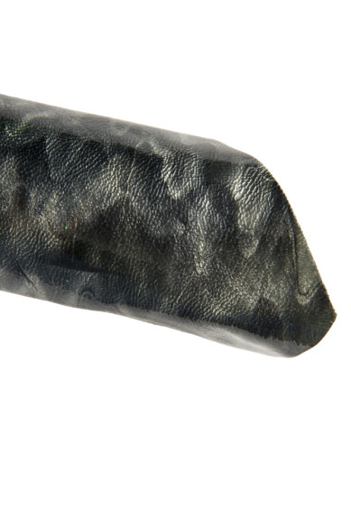 PELLE GRIGIO - nero stampa onda, pellame di vernice naplak stampato, capra lucida morbida 0.8 -1.0 mm