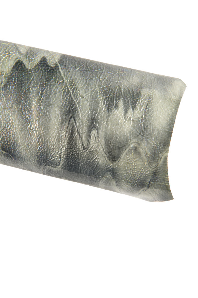GREY WAVE printed leather skin,...