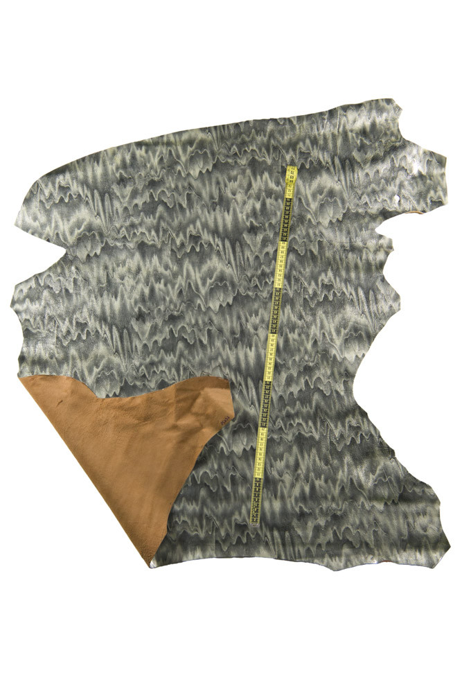 GREY WAVE printed leather skin,...