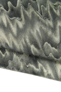 GREY WAVE printed leather...
