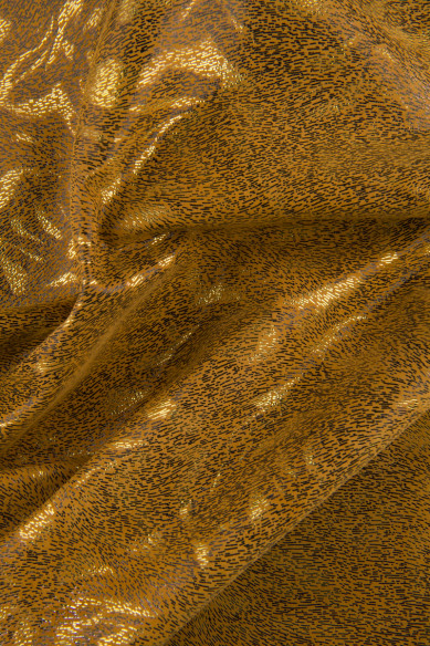 Tan ANIMAL print leather hide, metallic suede goatskin, bright soft hair textured skin