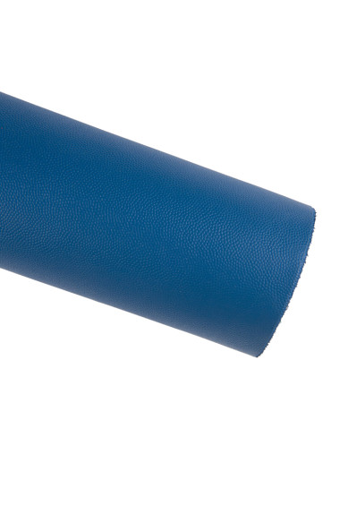 BLUE tiny pebble grain printed cowhide, glossy embossed leather hide, solid color calfskin