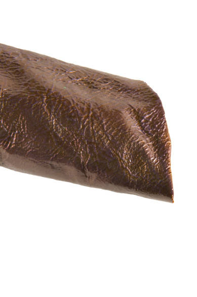 PELLE CANGIANTE morbida, capra verniciata metallizzata effetto stropicciato, pellame lucido naplak, 0.9-1.1 mm