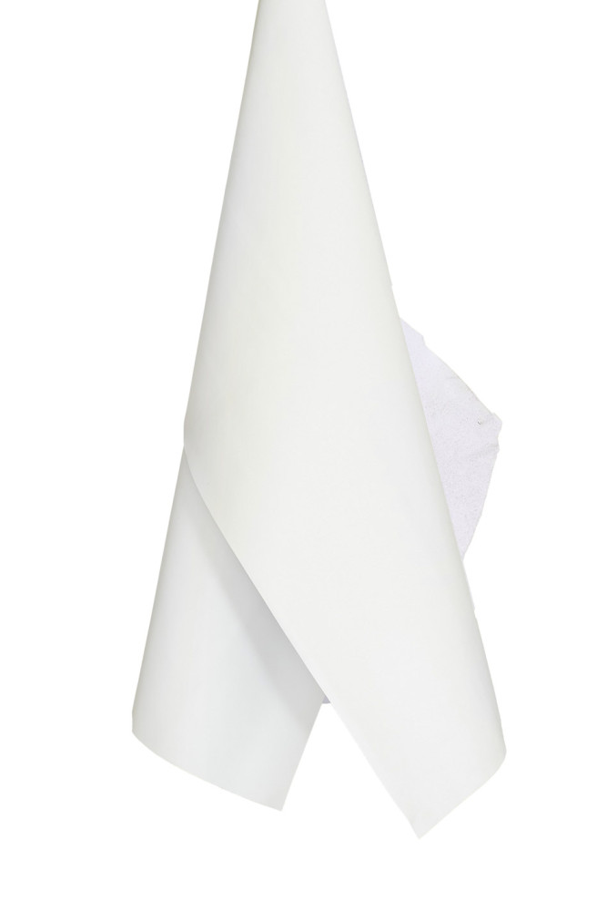 White SMOOTH leather hide, solid...
