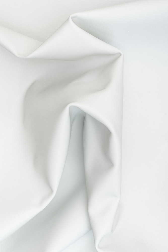 White SMOOTH leather hide, solid...
