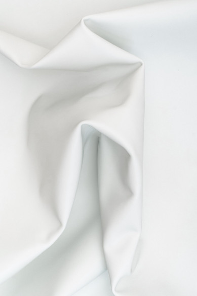 White SMOOTH leather hide, solid color soft cowhide, sporty matt calfskin, 0.8 - 1.0 mm