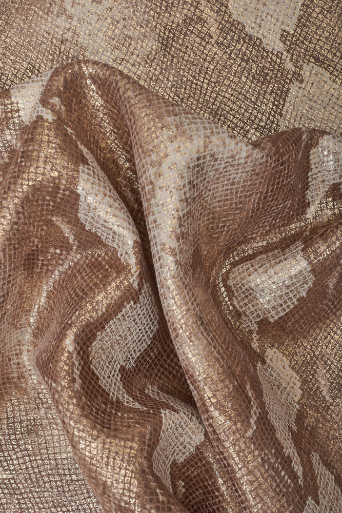 Brown white gold metallic PYTHON...