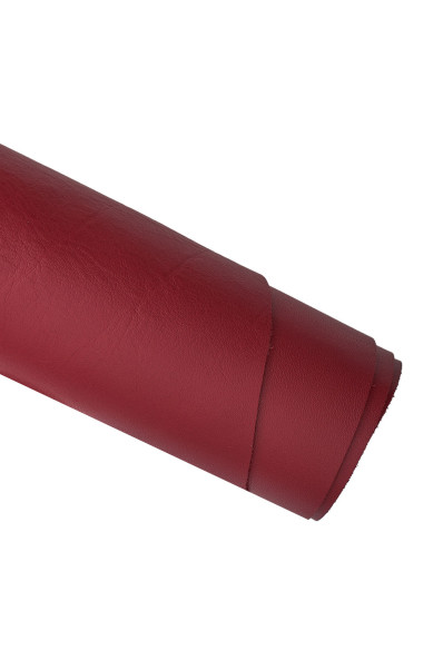 Pellame ROSSO scuro morbido, vitello nappato lucido, pelle liscia tinta unita
