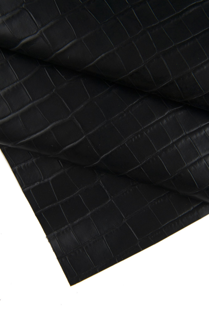 GREY crocodile printed leather hide,...